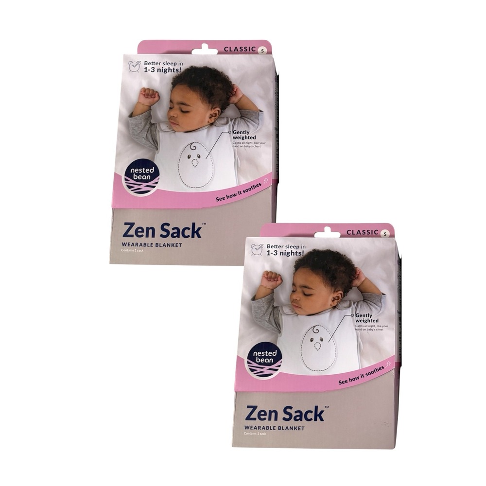 Lot of 2 Nested Bean Zen Sack Classic Weighted Wearable Blanket White Size Small